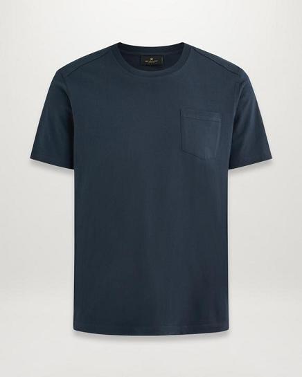 T-Shirt Belstaff Homme Thom Bleu Foncé Coton Soldes YE2890763